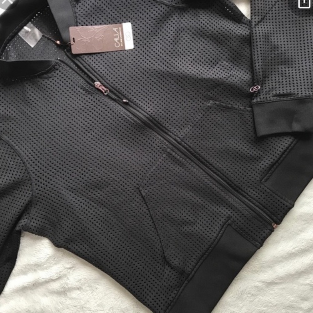NWT CALIA MESH BOMBER JACKET - BLACK